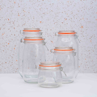Airtight Clip Top Glass Jars