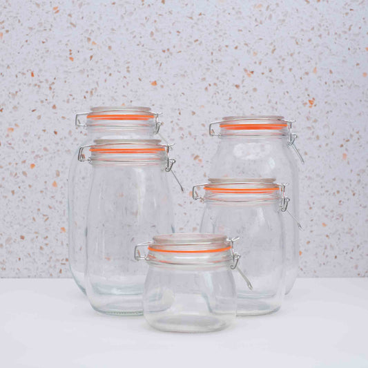 Airtight Clip Top Glass Jars