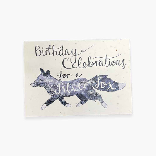 SIlver Fox Birthday Wildflower Seed Card